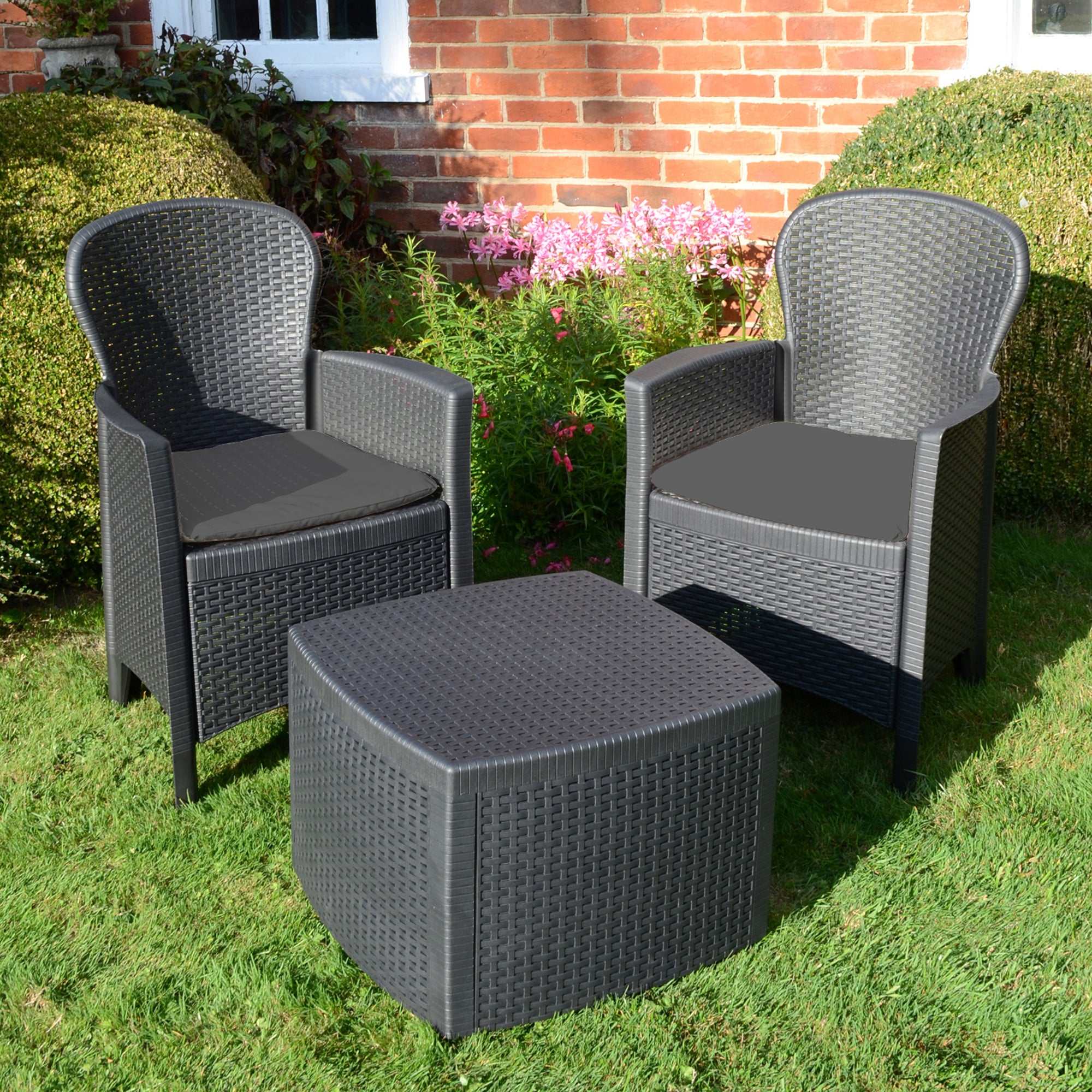 Trabella Sicily 2 Seater Bistro Set Grey Price Comparisons | Compare The Build