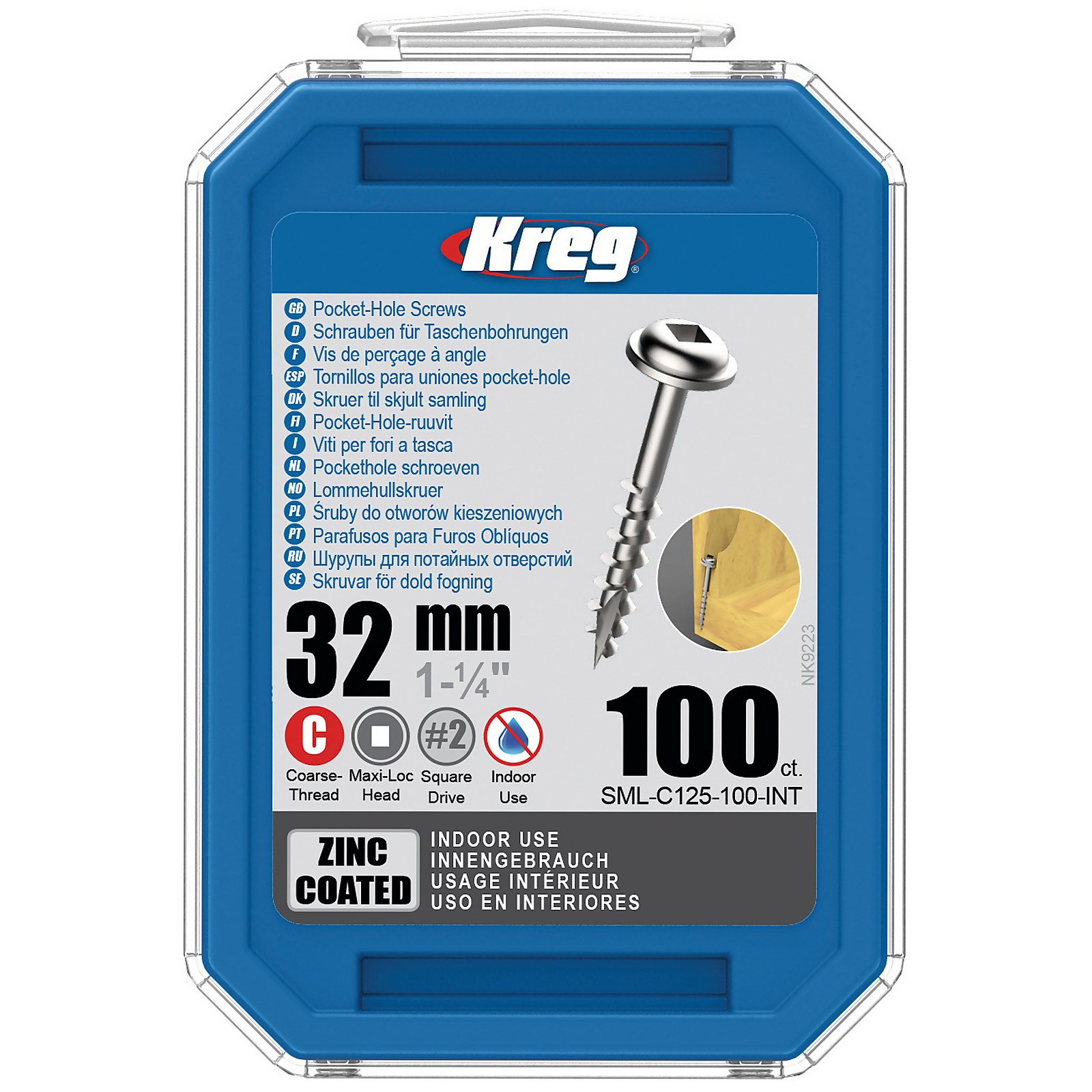 Kreg SML-C125-100-EUR HD Protec-Kote Pocket-Hole Screws - 64mm / 2.50 , #14 Coarse-Thread, Maxi-Loc - 100 Pack Price Comparisons | Compare The Build