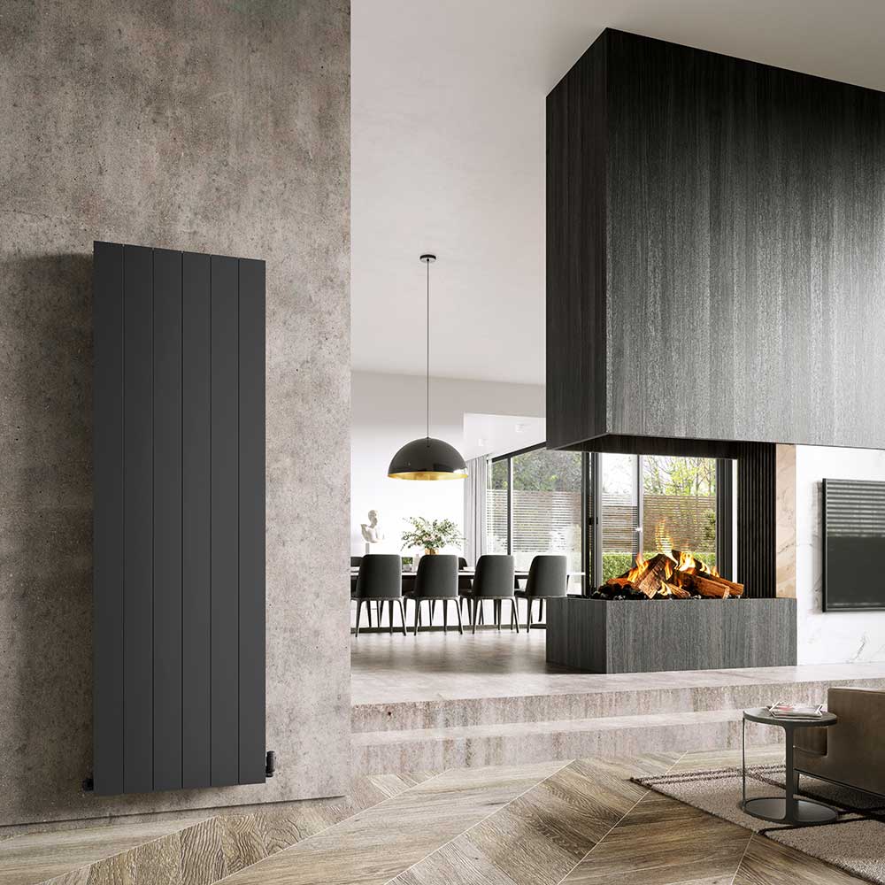 Trade Direct Aphex Aluminium Vertical, Designer Radiator, Black, 1800mm x 372mm - Smooth Price Comparisons | Compare The Build