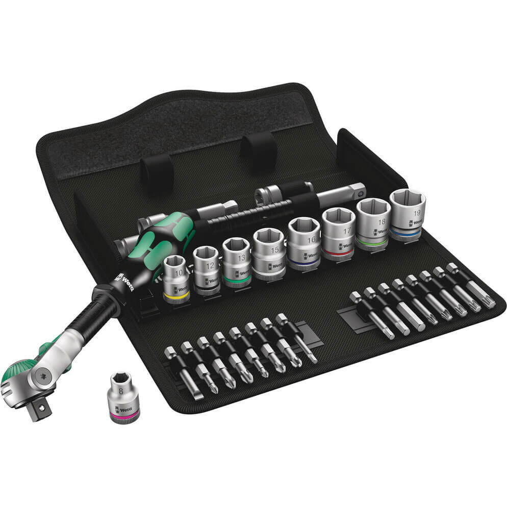 Wera 8100 SB6 Zyklop 29 Piece 3/8" Drive Socket and Bit Set 3/8" Price Comparisons | Compare The Build