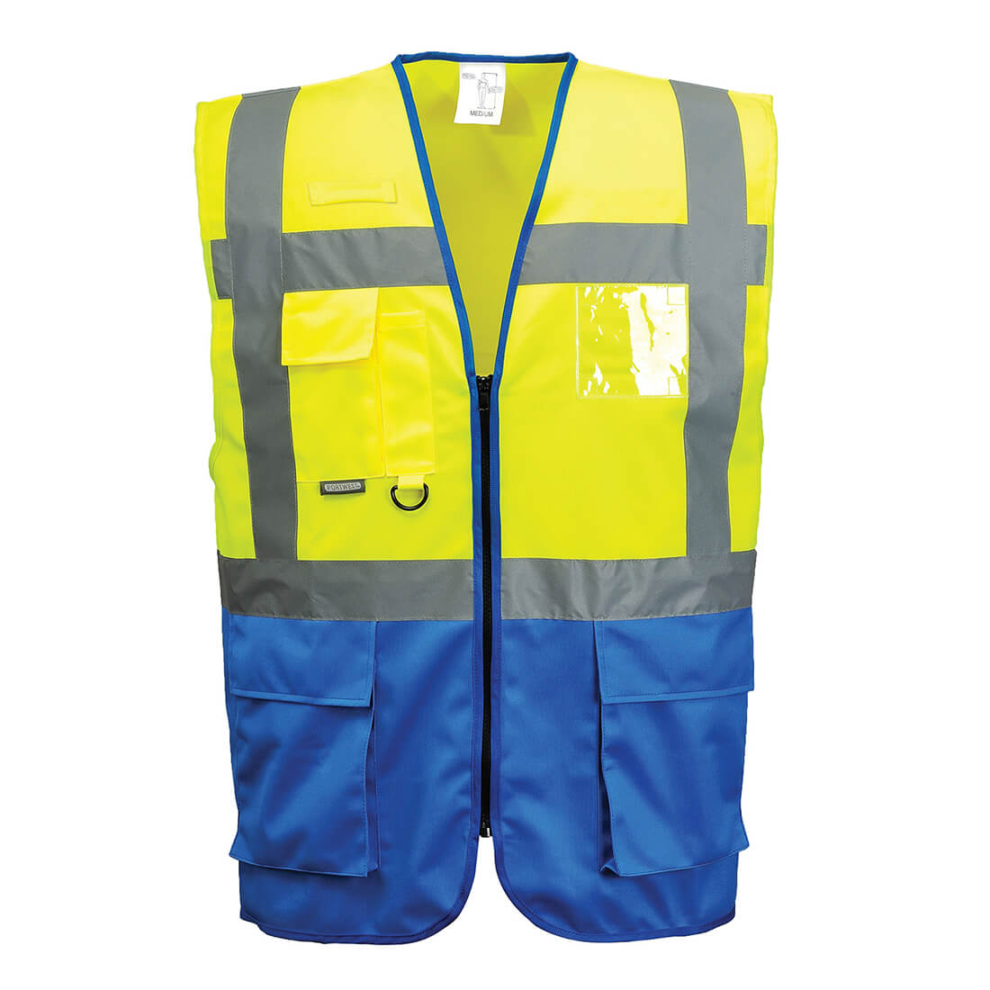 Portwest Warsaw Executive Class 1 Hi Vis Vest Yellow / Royal Blue M Price Comparisons | Compare The Build