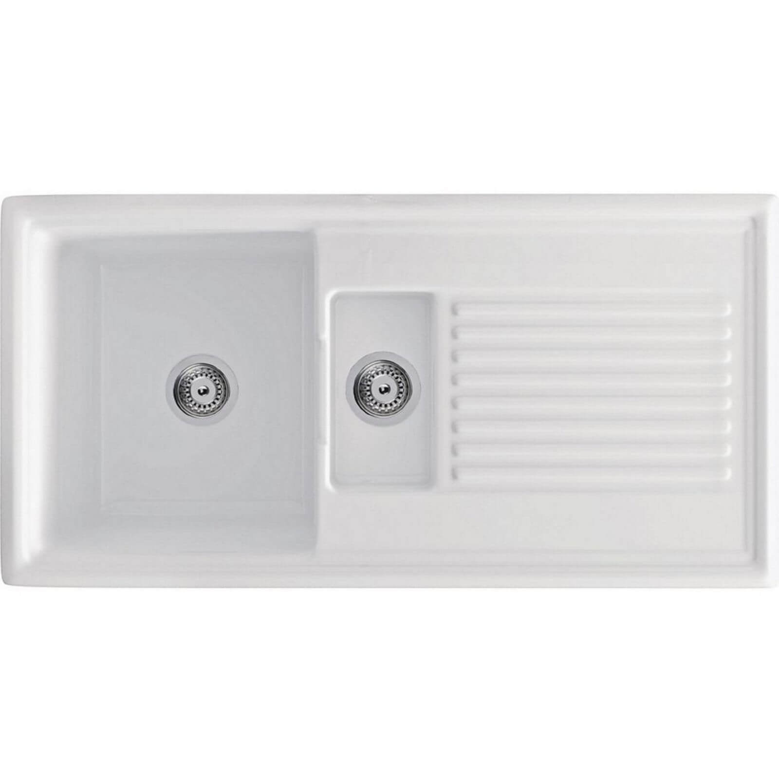 Carron Phoenix Sienna Ceramic Reversible White Kitchen Sink - 1.5 Bowl Price Comparisons | Compare The Build