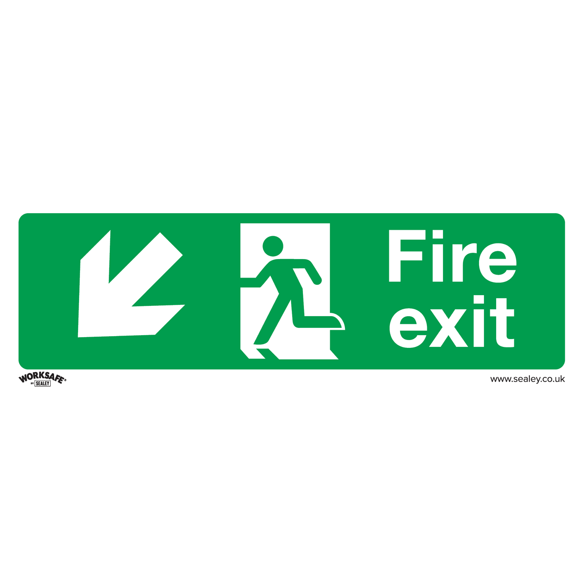 Sealey Self Adhesive Vinyl Fire Exit Arrow Down Left Sign 300mm 100mm Standard Price Comparisons | Compare The Build
