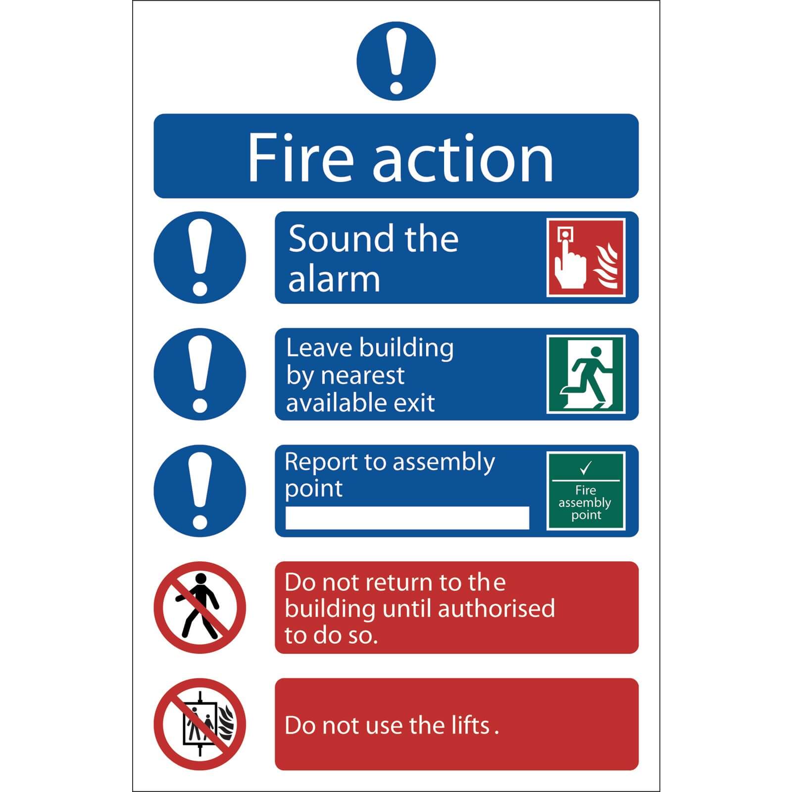 Draper Fire Action Procedure Sign 200mm 300mm Standard Price Comparisons | Compare The Build