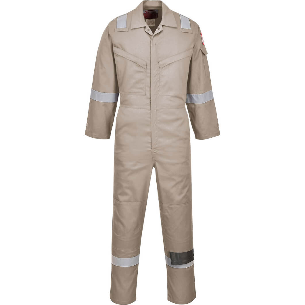 Biz Flame Mens Flame Resistant Super Lightweight Antistatic Coverall Khaki S 32" Price Comparisons | Compare The Build