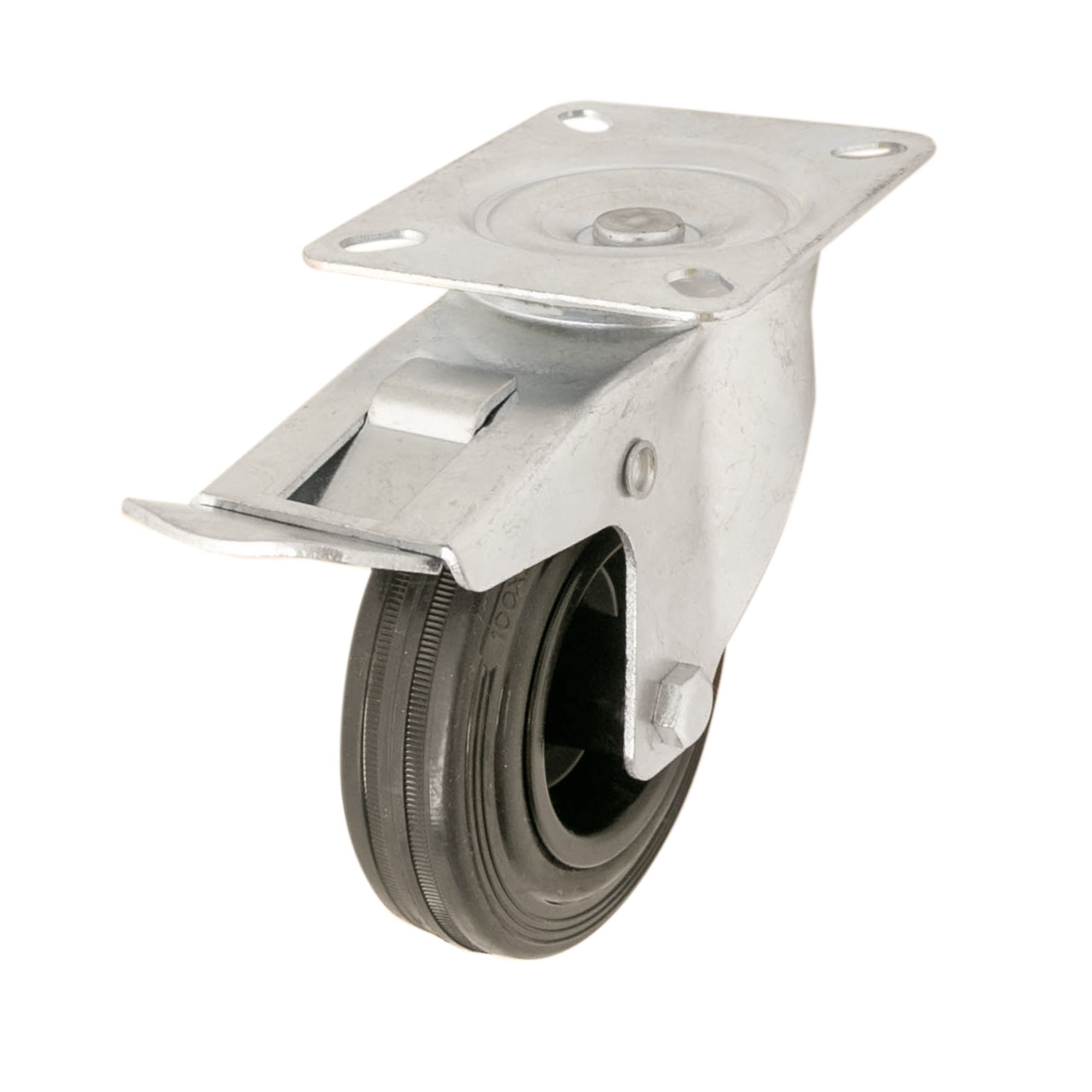 Braked Heavy Duty Swivel Castor Wc51, (Dia)100mm (H)127mm (Max. Weight)75Kg Price Comparisons | Compare The Build