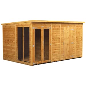 Power Sheds 12 x 8ft Pent Shiplap Dip Treated Summerhouse - Including 6ft Side Store Price Comparisons | Compare The Build