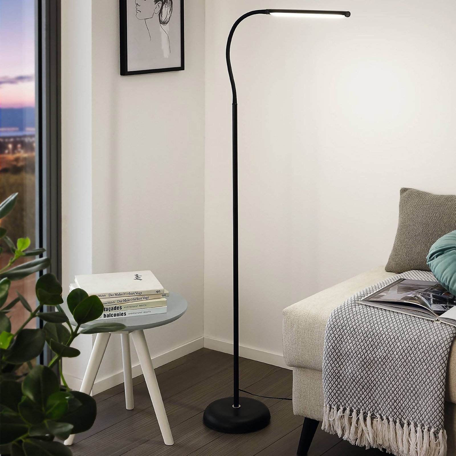 EGLO Laroa Slim Black Floor Lamp | Compare The Build