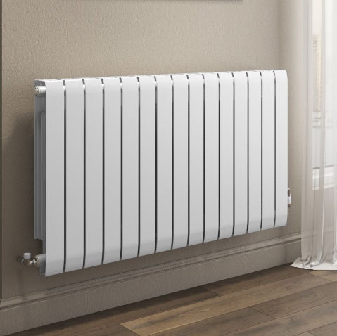 Apollo Modena Aluminum Horizontal Radiator, White, 430mm x 480mm | Compare The Build