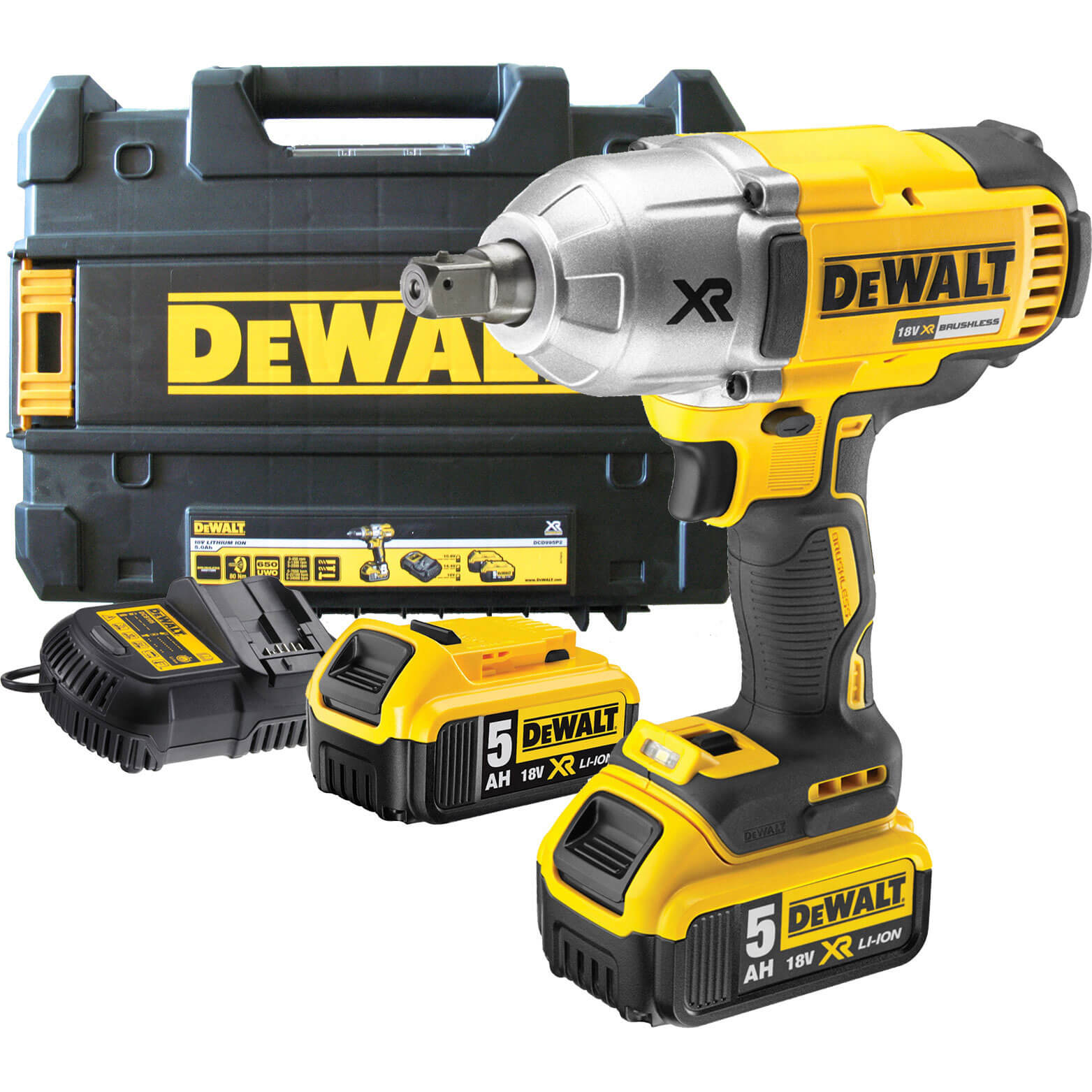 DeWalt DCF899 18v XR Cordless Brushless 1/2" Drive Impact Wrench 2 x 5ah Li-ion Charger Case Price Comparisons | Compare The Build