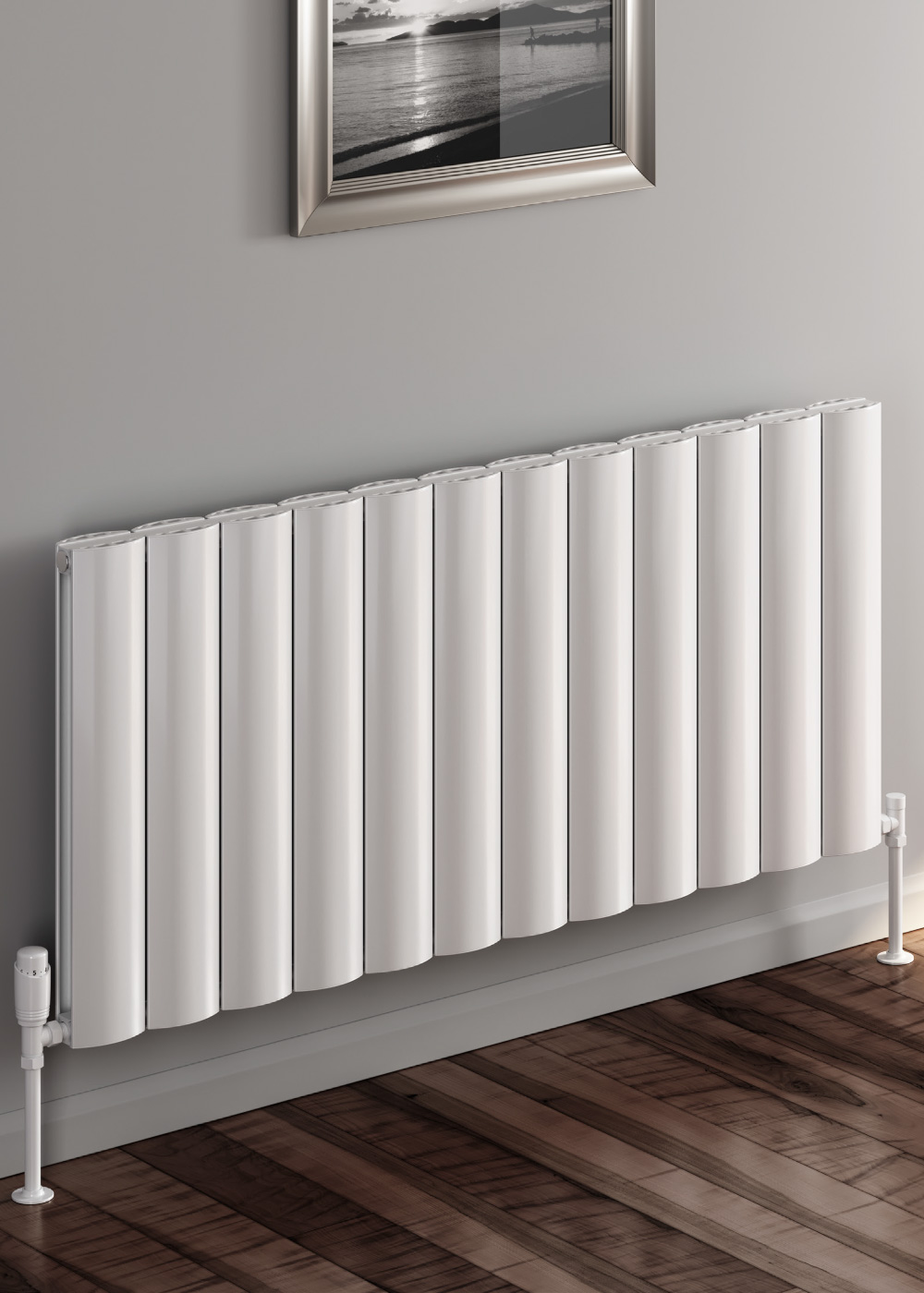 Reina Belva Horizontal Aluminium Designer Radiator, White, 600mm x 412mm Price Comparisons | Compare The Build