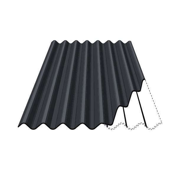 Eternit Profile 6&#39;&#39; Fibre Cement Roof Sheet in Black - 1375mm MAP61375P-BLACK | Compare The Build