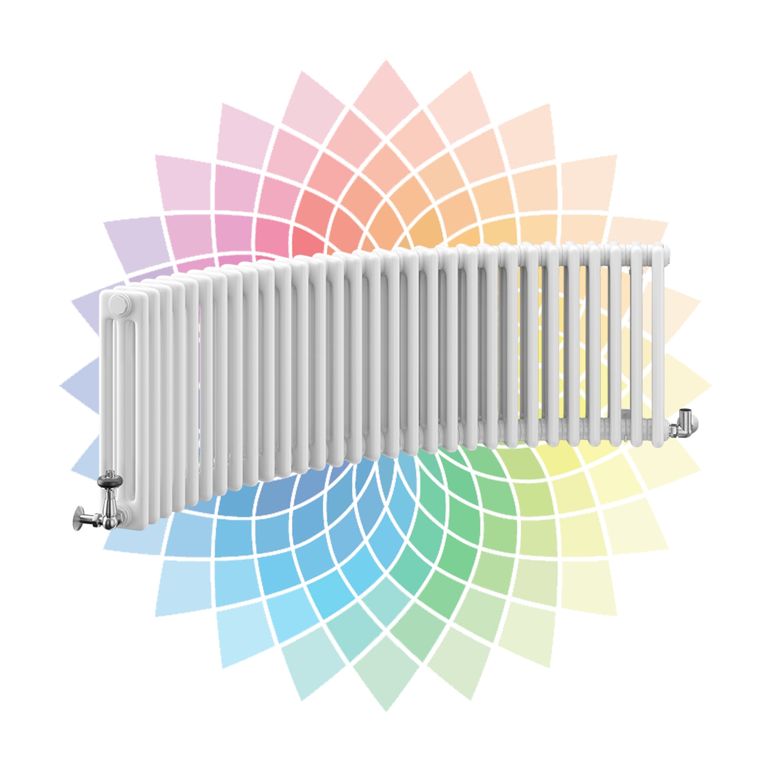 Nordic 3 Column Curved Horizontal Radiator, Custom Colour, 300mm x 1464mm | Compare The Build