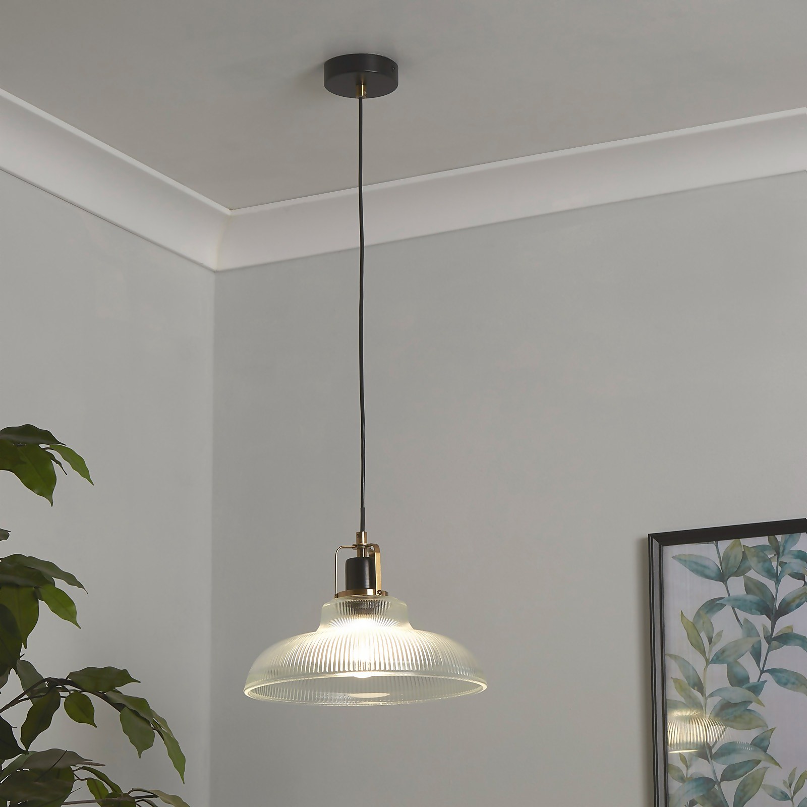 Glossop Ceiling Pendant Light - Glass Shade Price Comparisons | Compare The Build