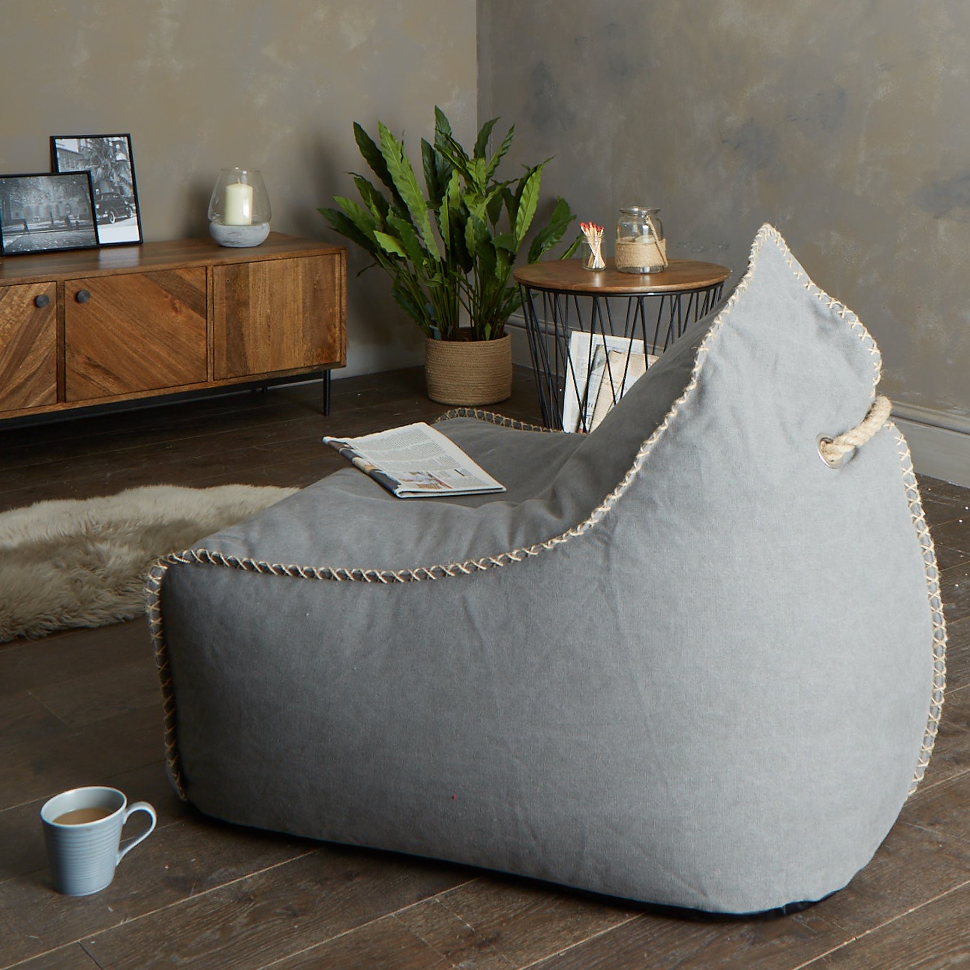 Charcoal Canvas Bean Bag Chair Charcoal (Grey) Price Comparisons | Compare The Build