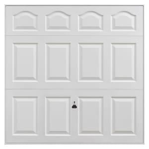 Garador Cathedral Panelled Framed Retractable Garage Door - White - 2134 x 1981mm Price Comparisons | Compare The Build