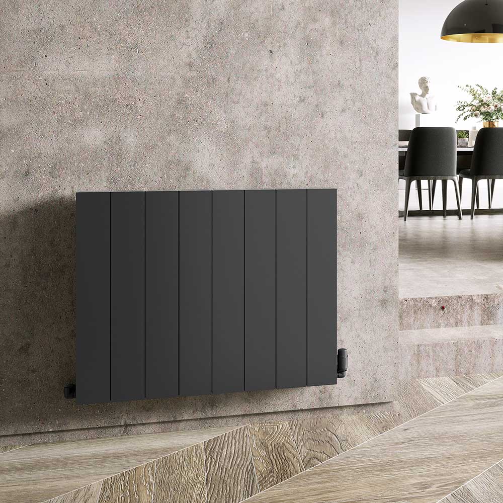 Trade Direct Aphex Aluminum Horizontal, Designer Radiator, Black, 600mm x 936mm - Smooth | Compare The Build