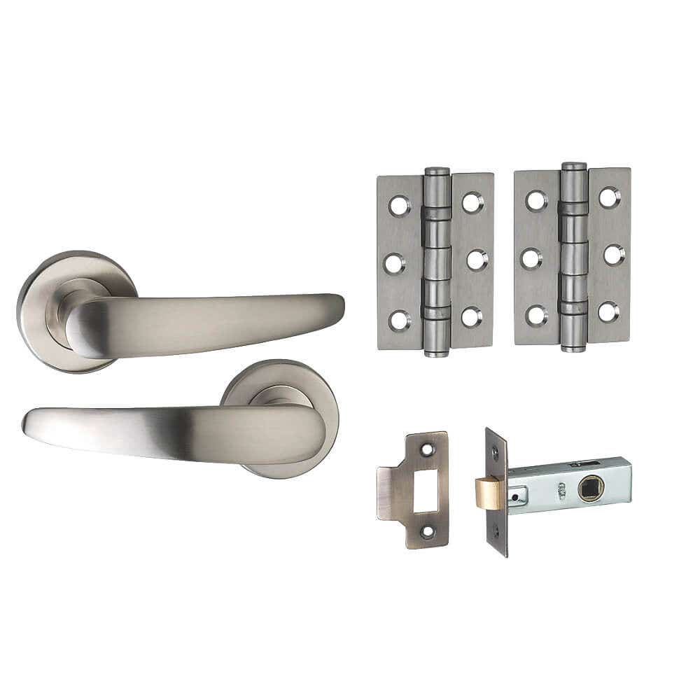 Elegance Lever on Rose Door Handle Pack - Brushed Nickel Price Comparisons | Compare The Build