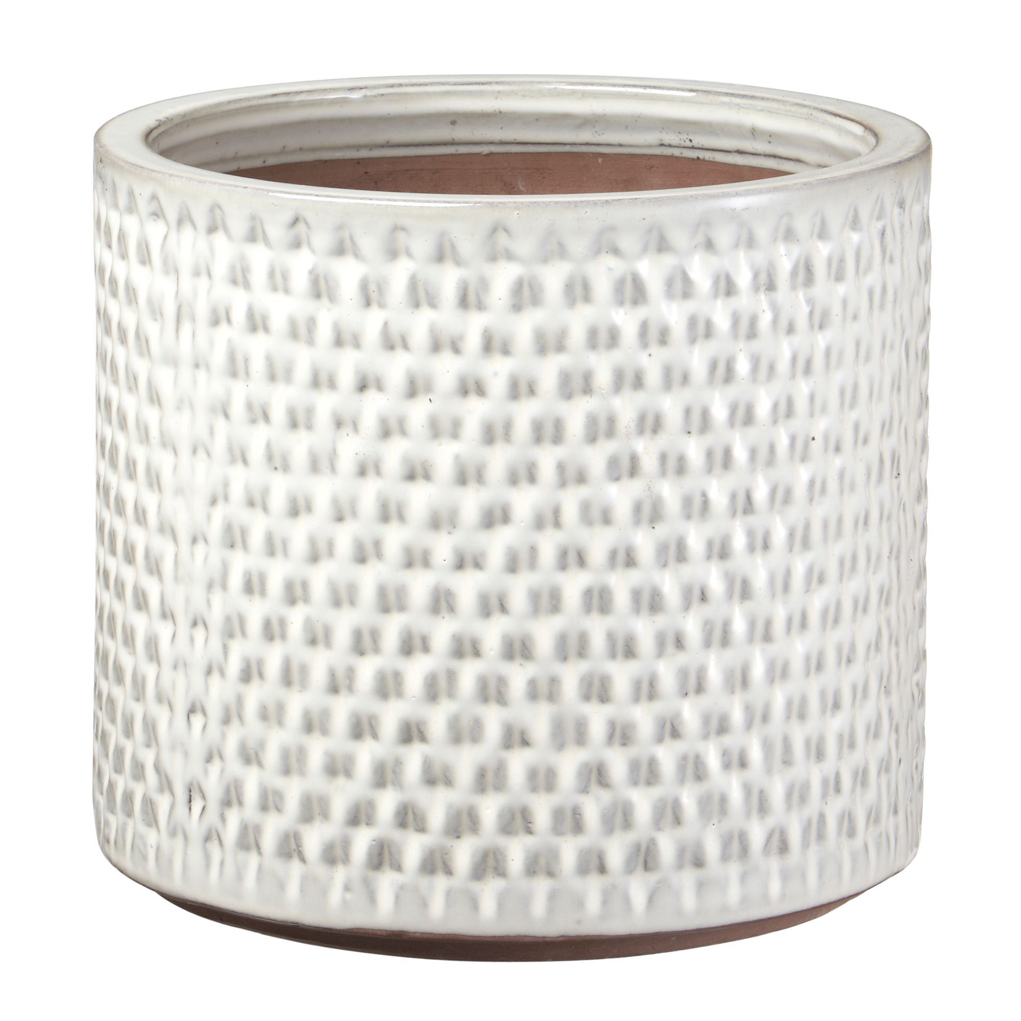 Verve Dane Cylinder Glazed Cream Plant Pot (H)245mm (Dia)300mm | Compare The Build