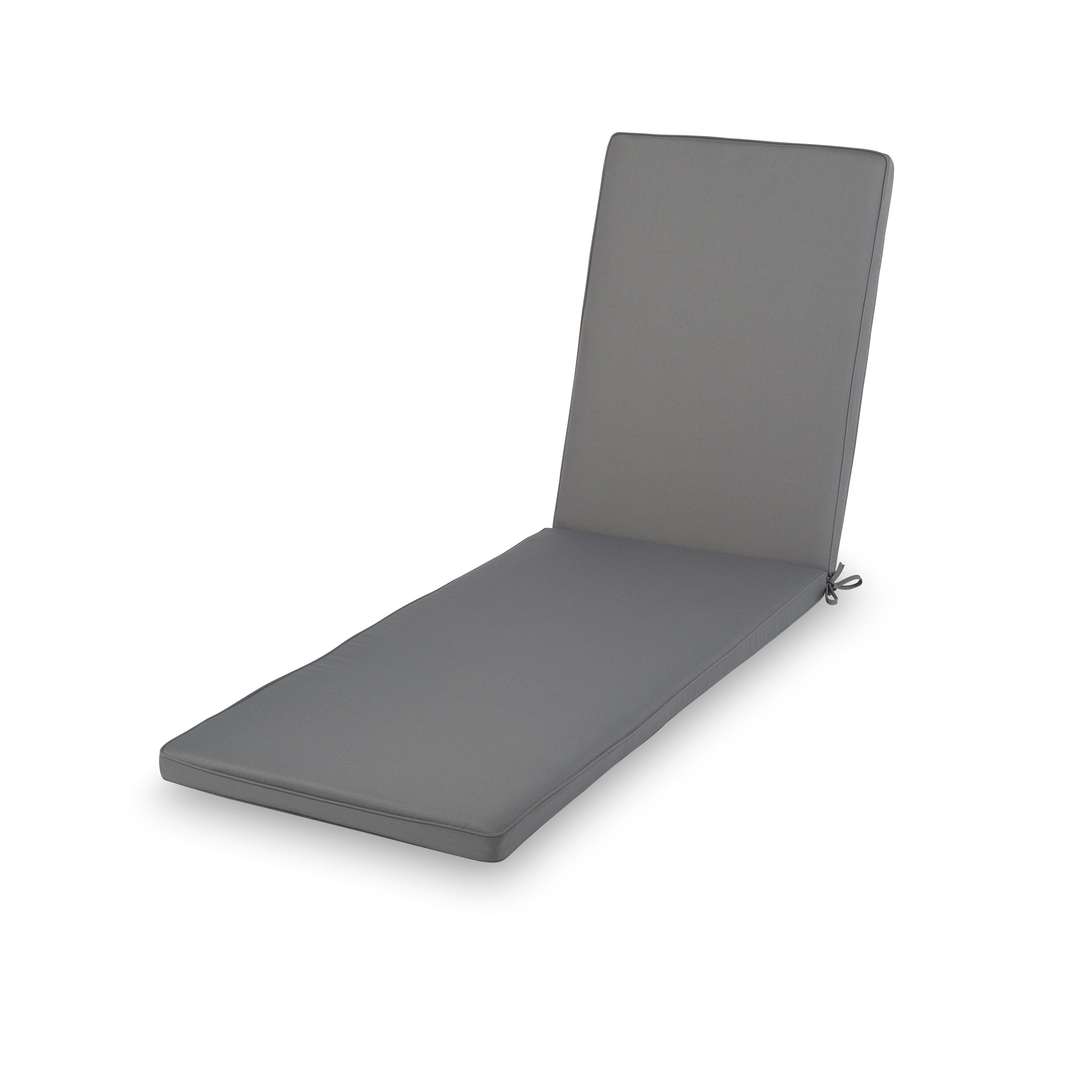 Blooma Tiga Steel Grey Plain Sunlounger Cushion | Compare The Build