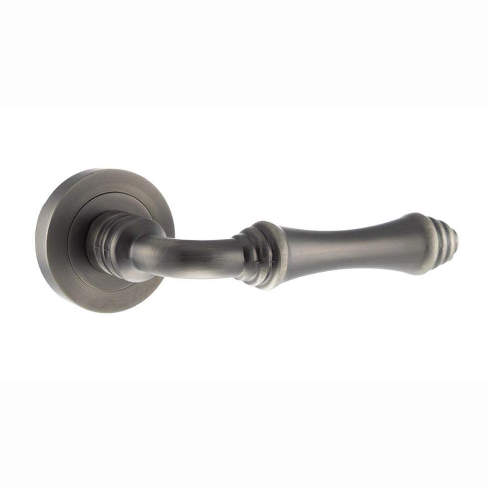 Atlantic Old English Durham Lever on Round Rose - Matt Gun Metal Gunmetal Grey Atlantic UK OE127MBN | Compare The Build