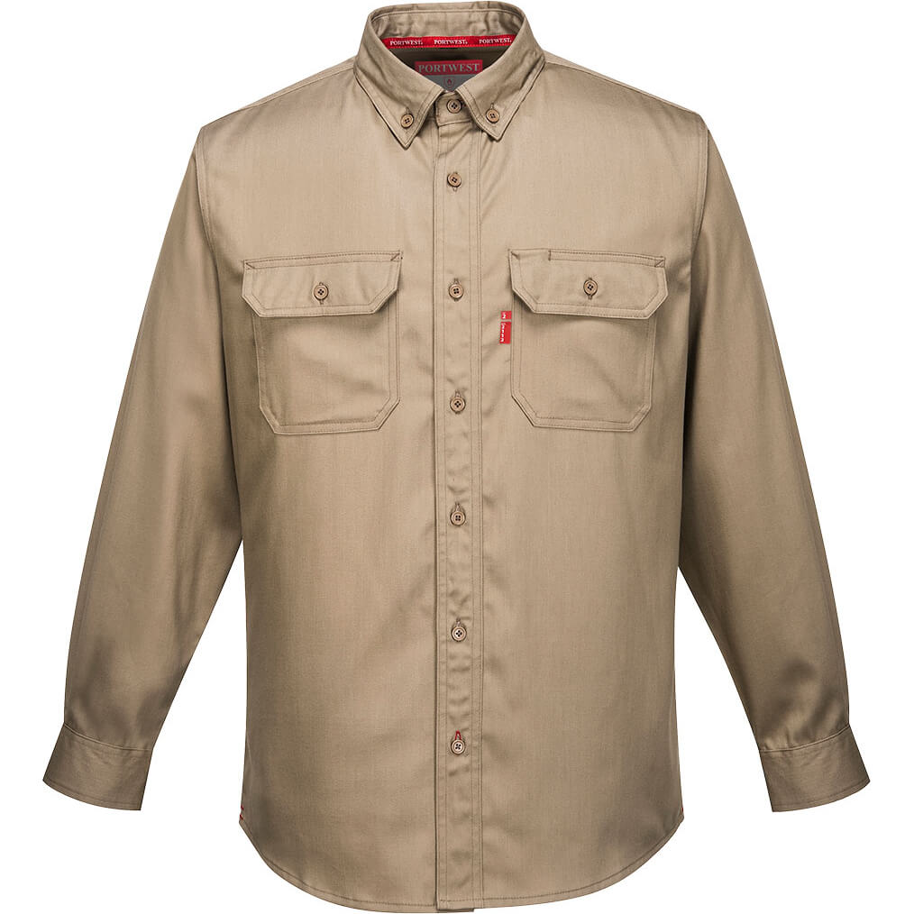 Portwest FR89 Bizflame Shirt 88/12 Khaki 5XL Price Comparisons | Compare The Build