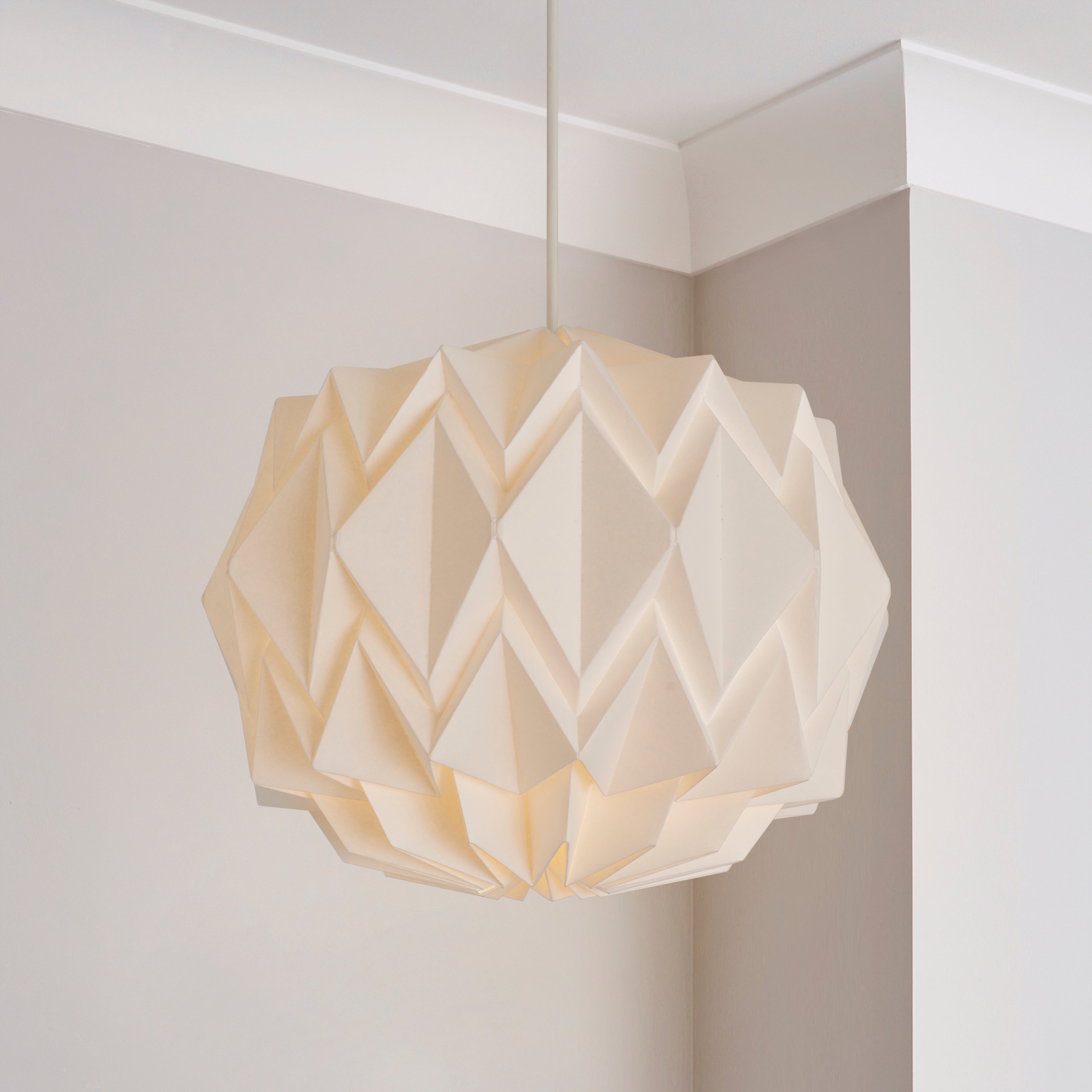 Origami Round Pendant 38cm White Price Comparisons | Compare The Build