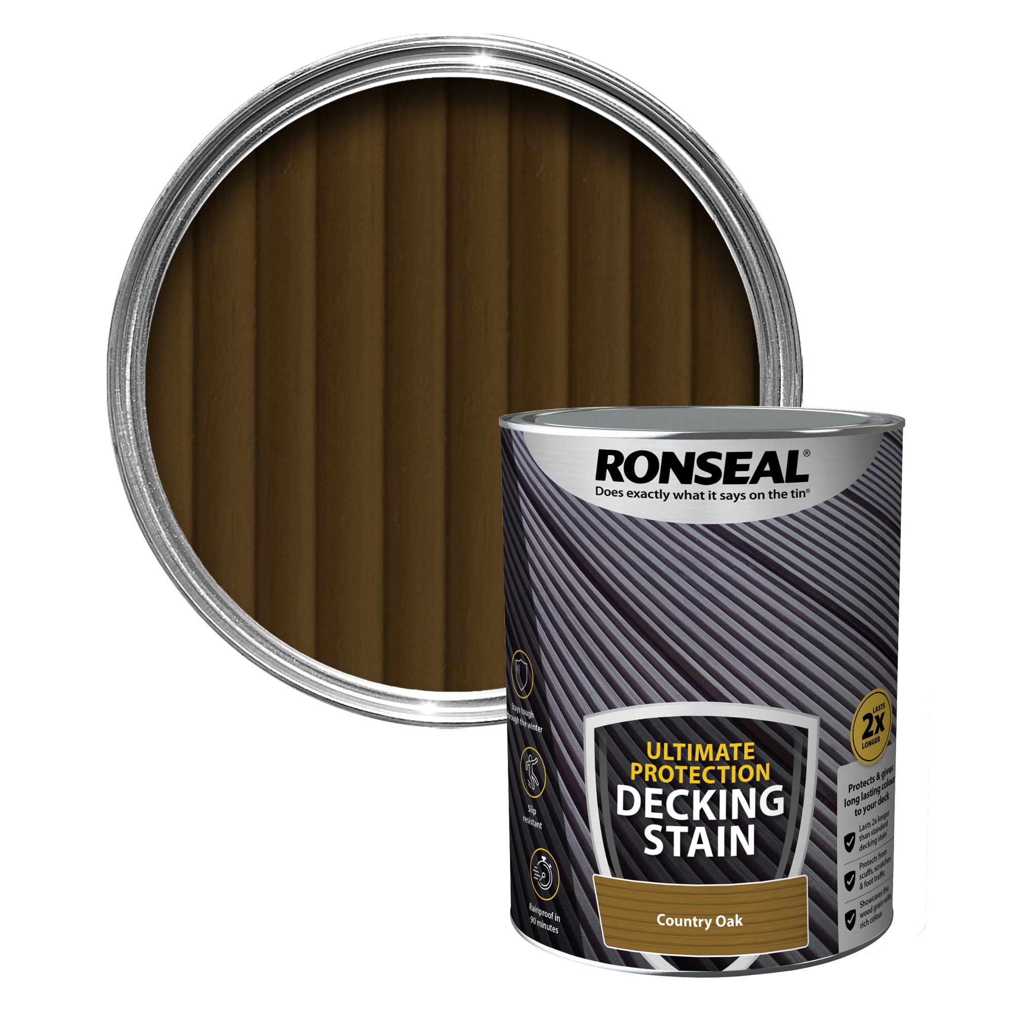 Ronseal Ultimate protection Country oak Matt Decking Wood stain, 5L Price Comparisons | Compare The Build