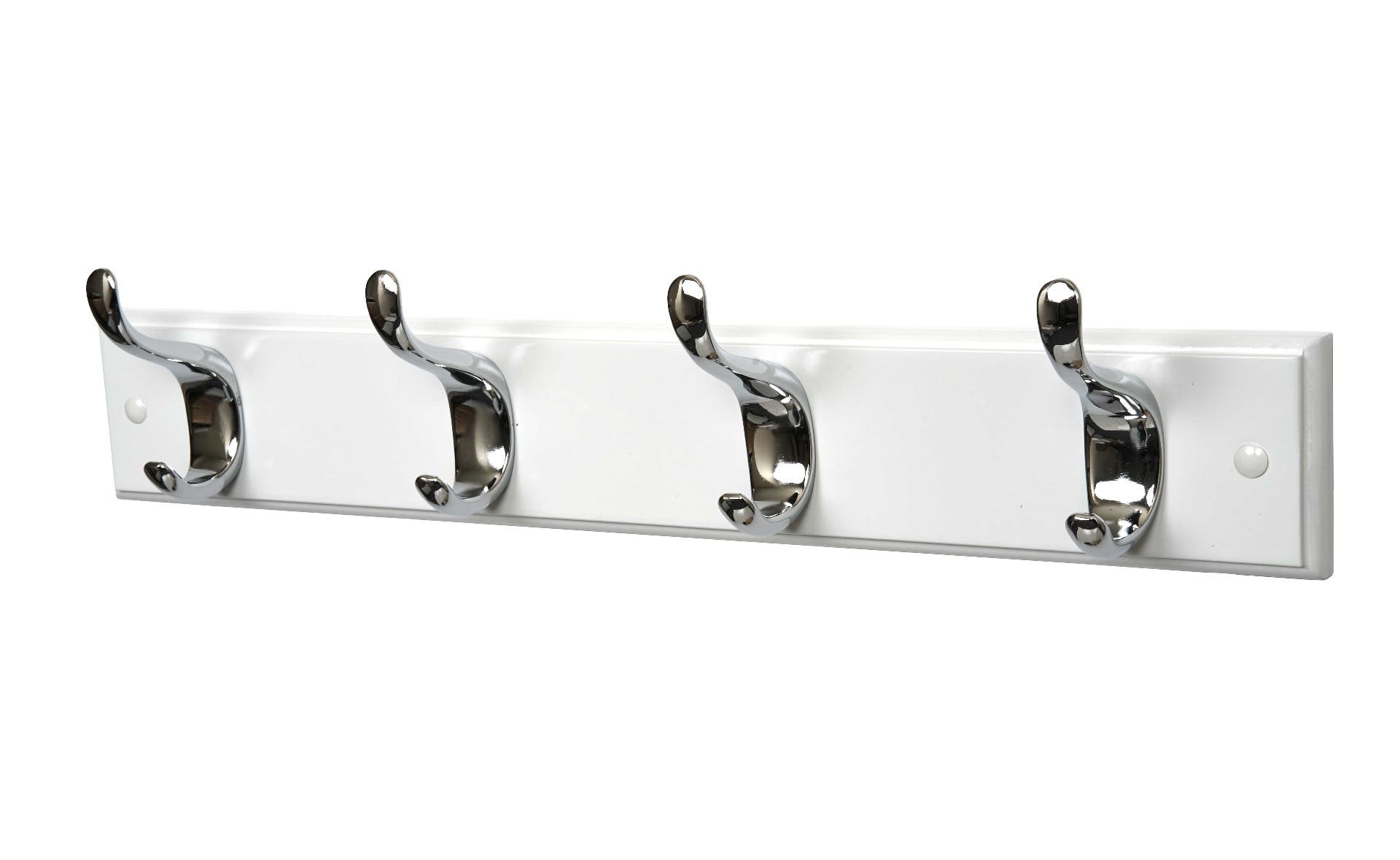 4 Chrome Heavy Duty Hat &amp; Coat Hooks on White MDF Board | Compare The Build