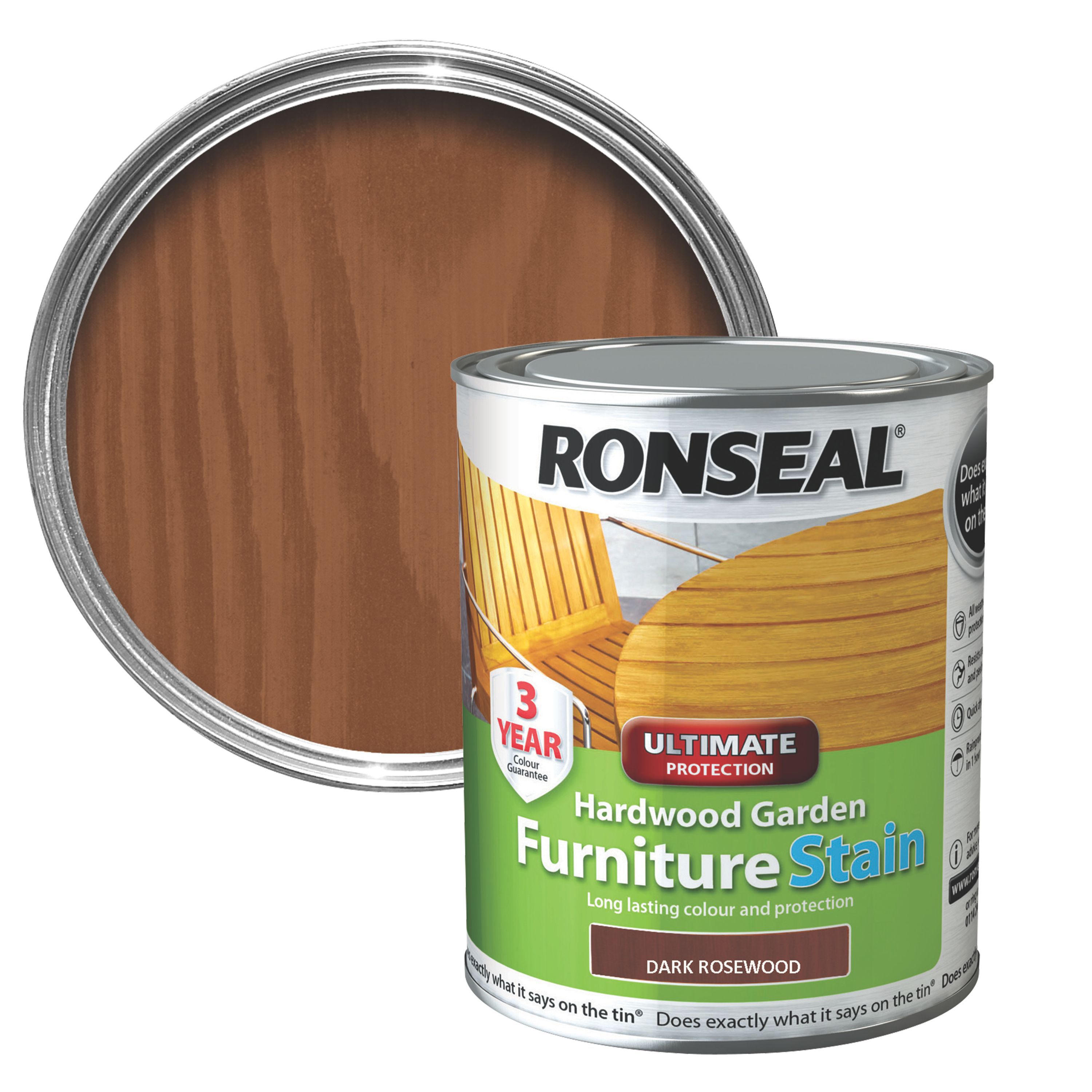 Ronseal Hardwood Dark Rosewood Furniture Wood Stain, 750Ml | Compare The Build