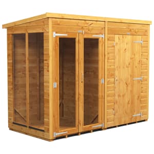 Power Sheds 8 x 4ft Pent Shiplap Dip Treated Summerhouse - Including 4ft Side Store Price Comparisons | Compare The Build