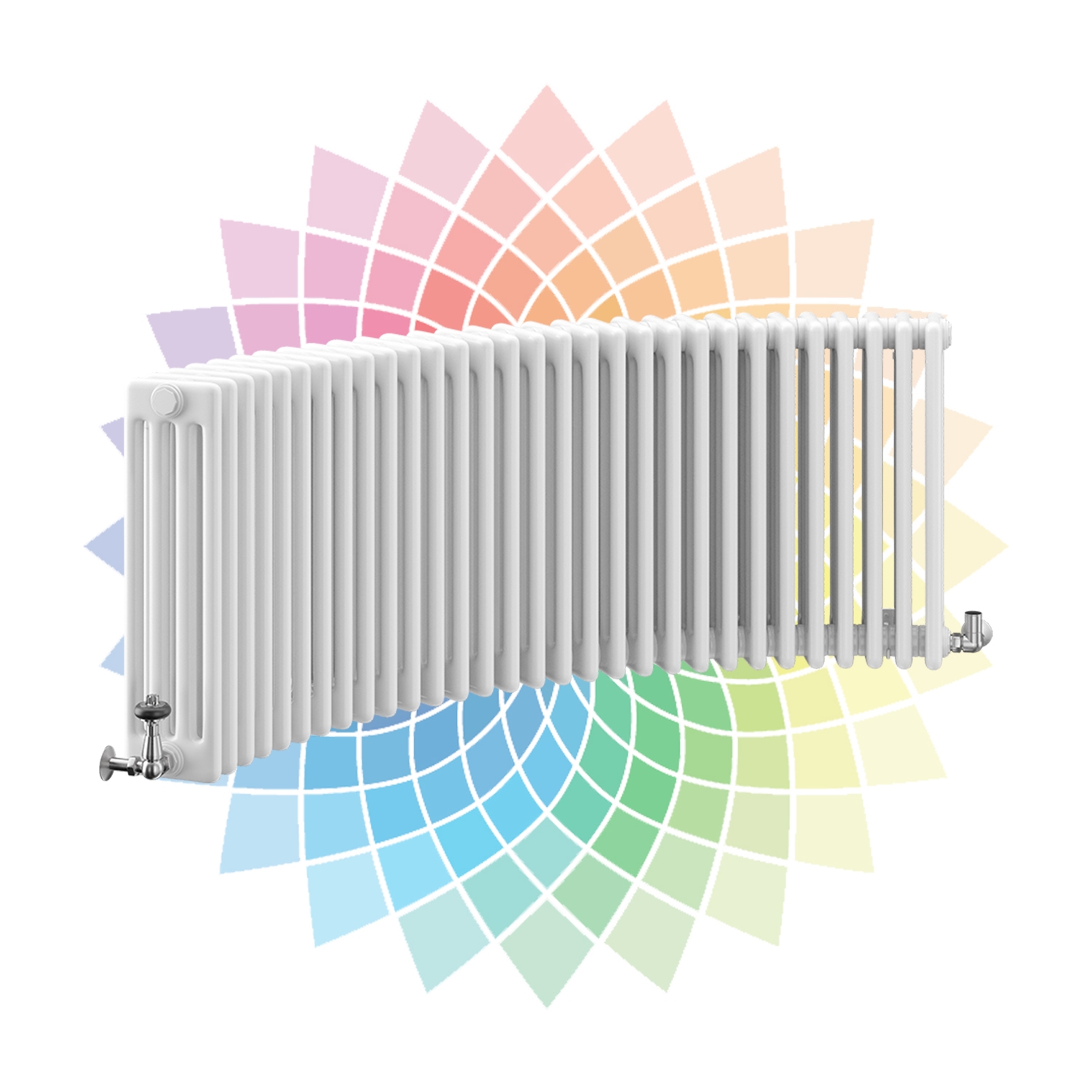 Nordic 4 Column Curved Horizontal Radiator, Custom Colour, 400mm x 1644mm | Compare The Build