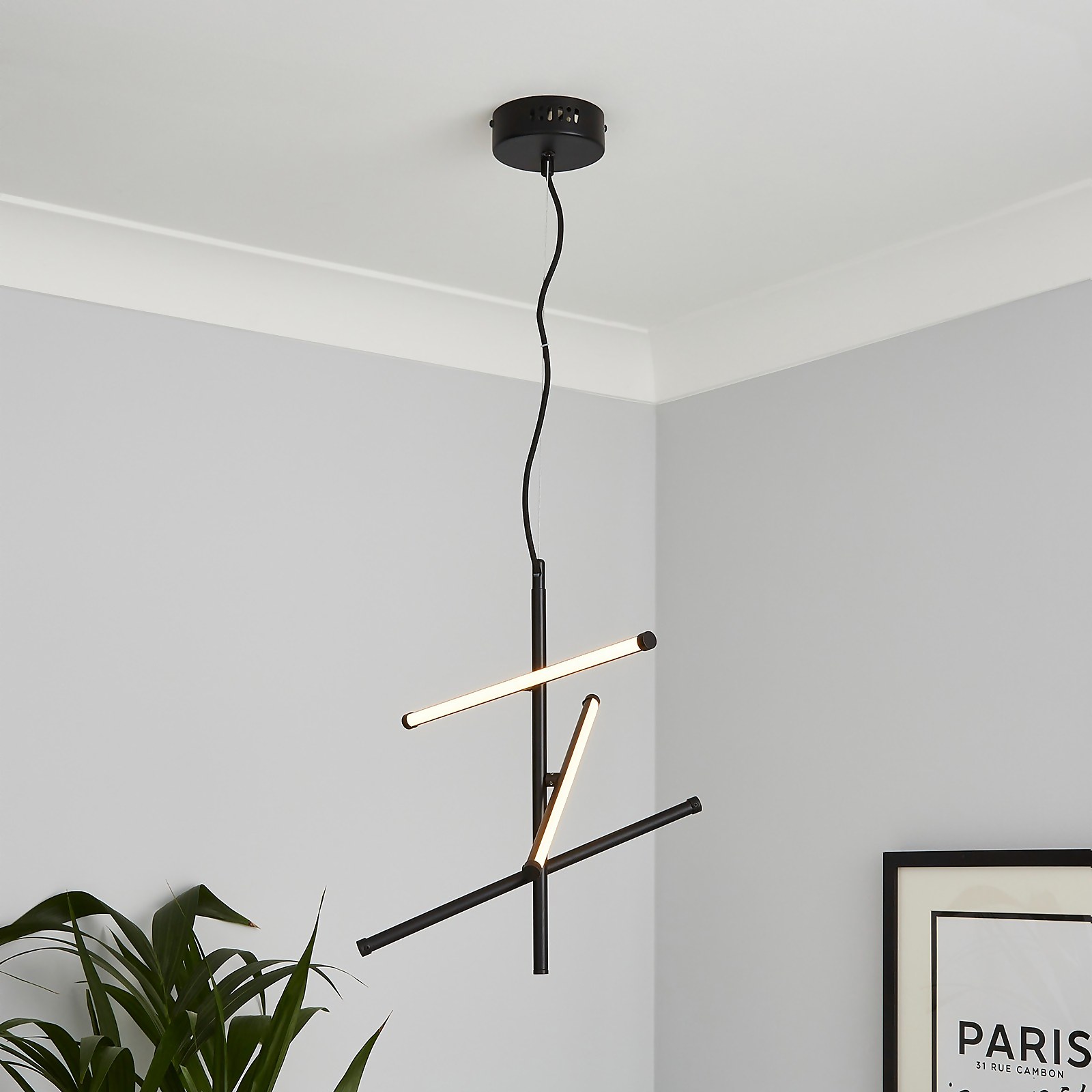 Phoenix LED 6 Arm Pendant Light - Black | Compare The Build