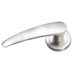 Chicago Brushed Satin Nickel Round Rose Door Handle - 1 Pair | Compare The Build