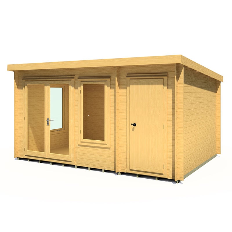 Shire Elm 4.2m x 3m Log Cabin with Side Shed (19mm) Price Comparisons | Compare The Build