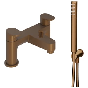 Beckington Double Lever Deck Mounted Bath Shower Mixer Tap - Brushed Bronze Price Comparisons | Compare The Build