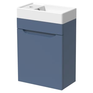 Wickes Malmo Misty Blue Wall Hung J Pull Vanity Unit & Basin - 400mm Price Comparisons | Compare The Build