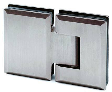 Satin Stainless Steel 180? Glass Door Hinge - Glass to Glass | Compare The Build