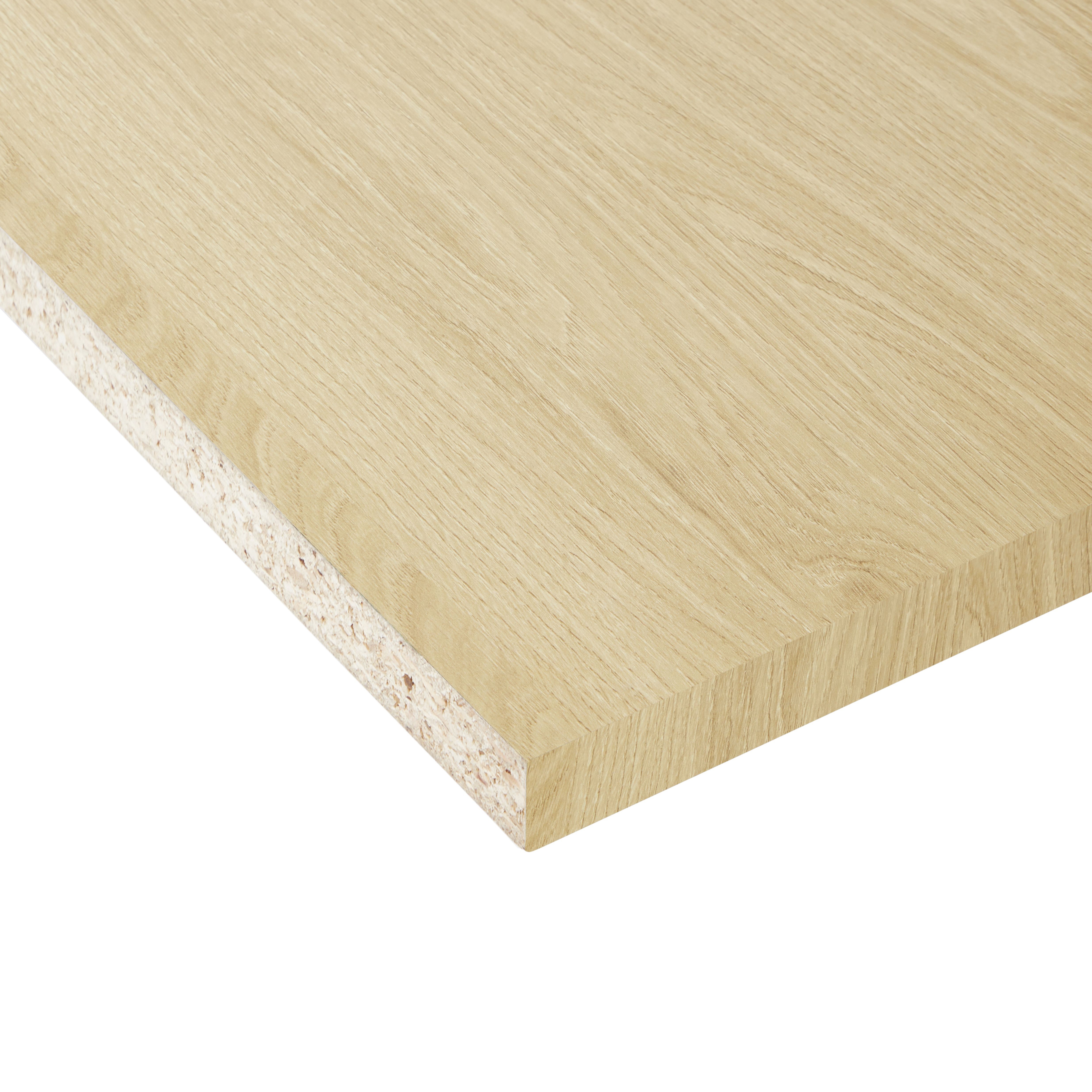 Oak effect Semi edged Furniture panel, (L)2.5m (W)600mm (T)18mm Price Comparisons | Compare The Build