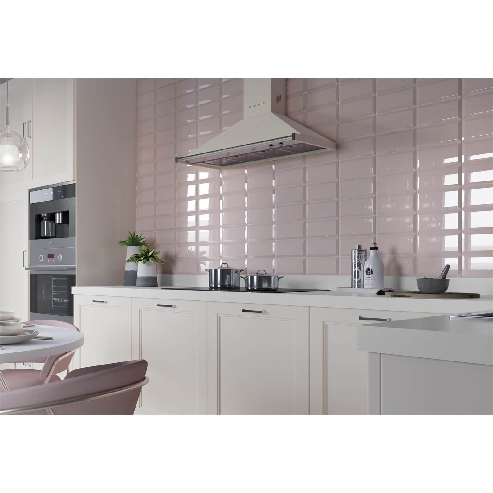 Metro Rose Pink Bevelled Ceramic Wall Tile 100 x 200mm - 0.5sqm Pack Price Comparisons | Compare The Build