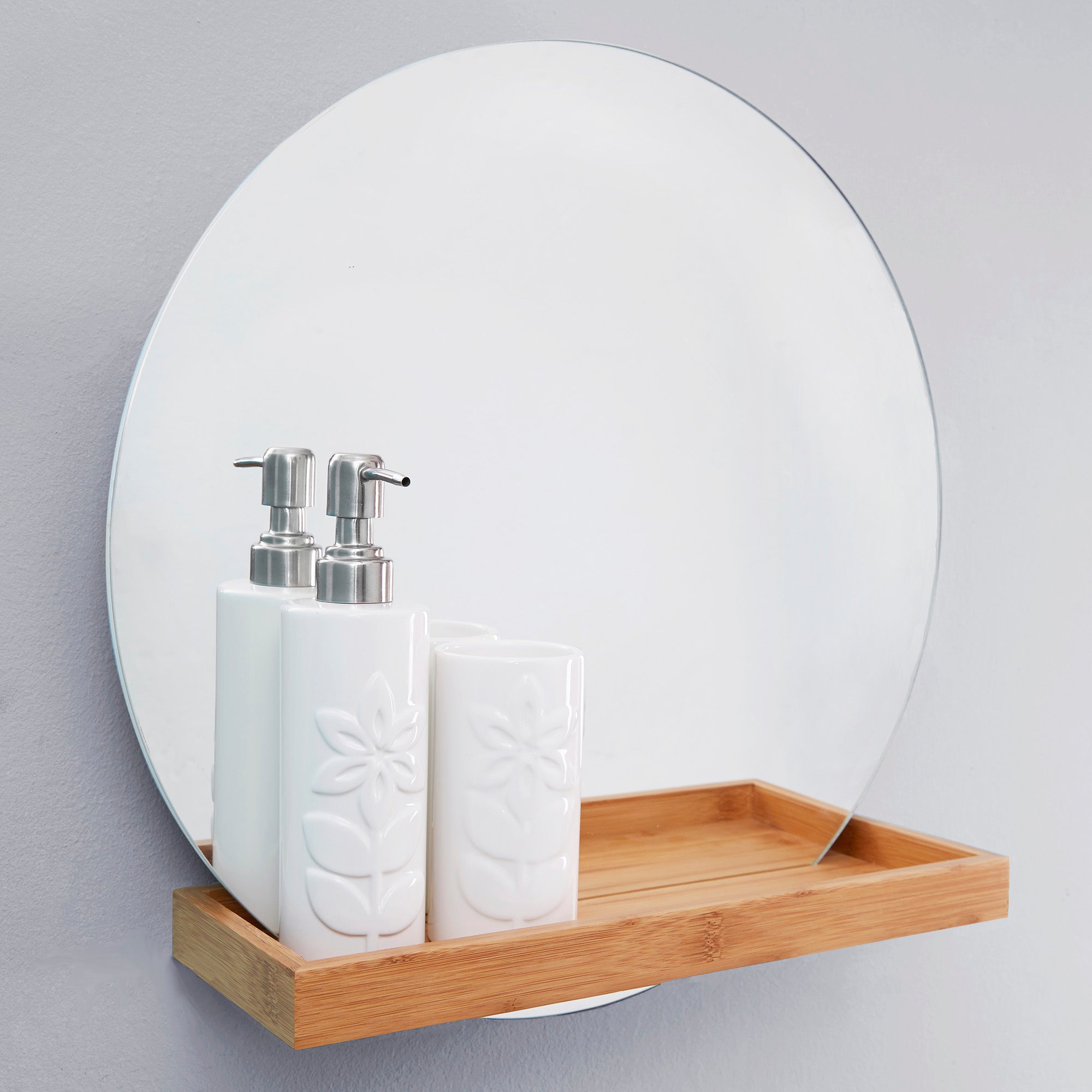 Elements Bathroom Mirror with Shelf Bamboo Price Comparisons | Compare The Build