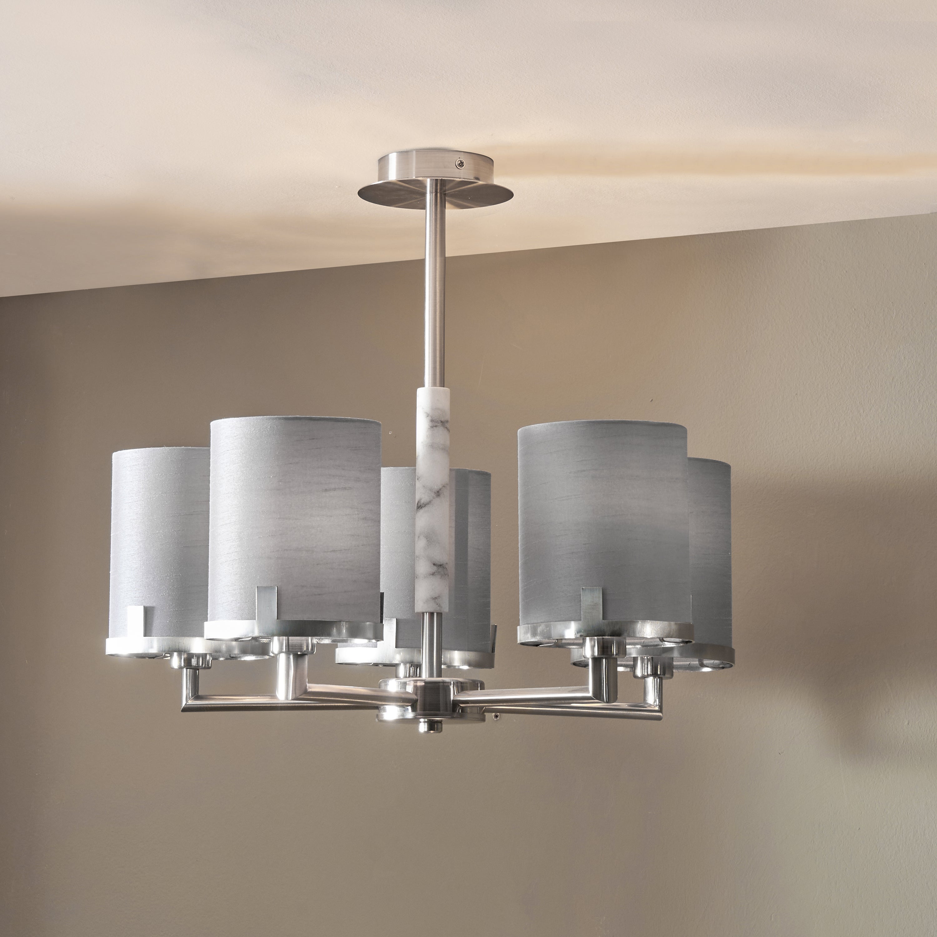 Midland Effect 5 Arm Pendant, Brushed Nickel Nickel Price Comparisons | Compare The Build
