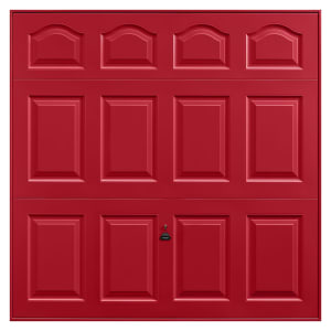 Garador Cathedral Panelled Framed Canopy Garage Door - Ruby Red - 2134 x 1981mm Price Comparisons | Compare The Build