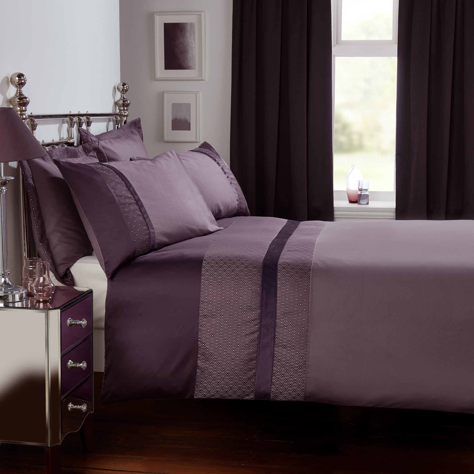 Julianna Purple Duvet Cover and Pillowcase Set Purple Price Comparisons | Compare The Build