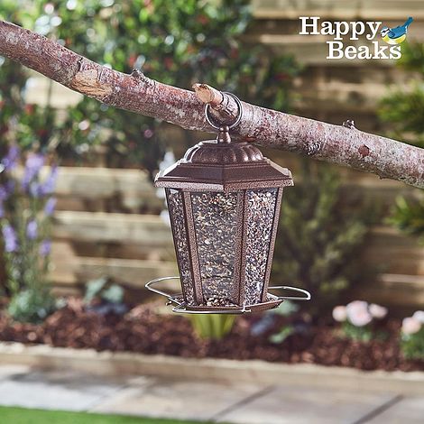 Happy Beaks Carriage-Style Lantern Seed Feeder & All Season All Year Mix Birdfood - Gift Price Comparisons | Compare The Build