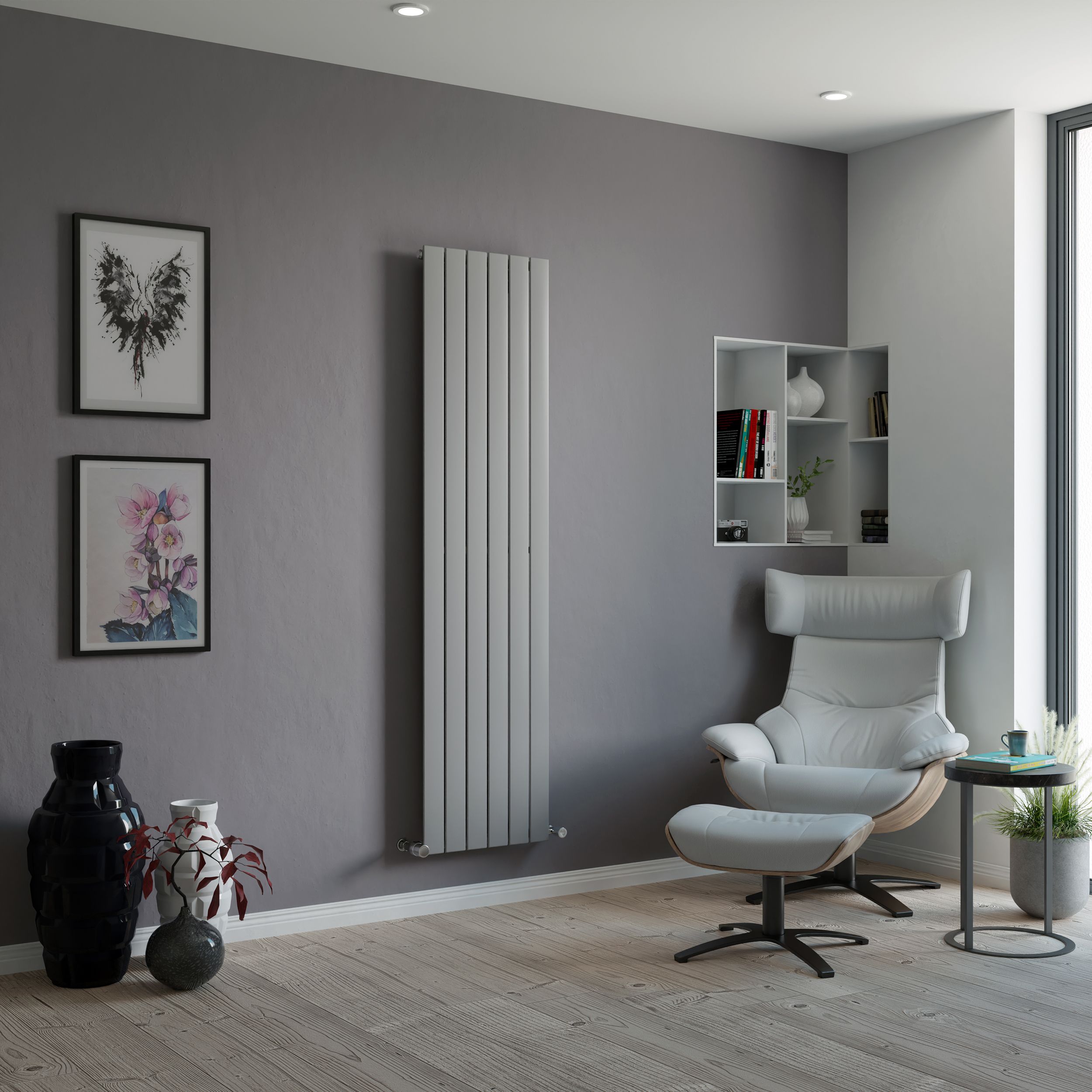 Ximax Vertirad Silver Effect Silver Effect Horizontal Or Vertical Designer Radiator, (W)445mm X (H)1800mm Price Comparisons | Compare The Build