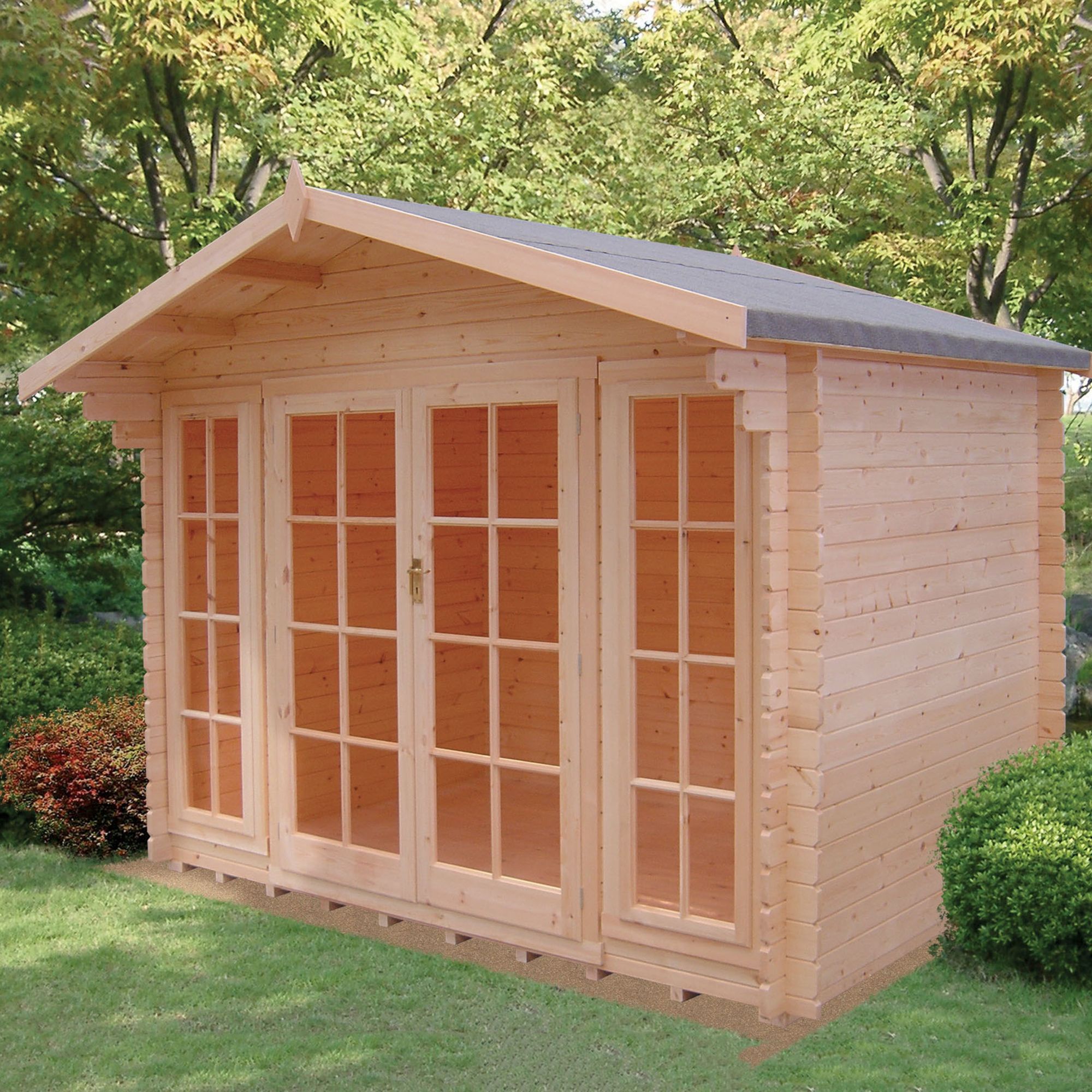 Shire Epping 10X10 Toughened Glass Apex Tongue & Groove Wooden Cabin - Assembly Service Included Price Comparisons | Compare The Build