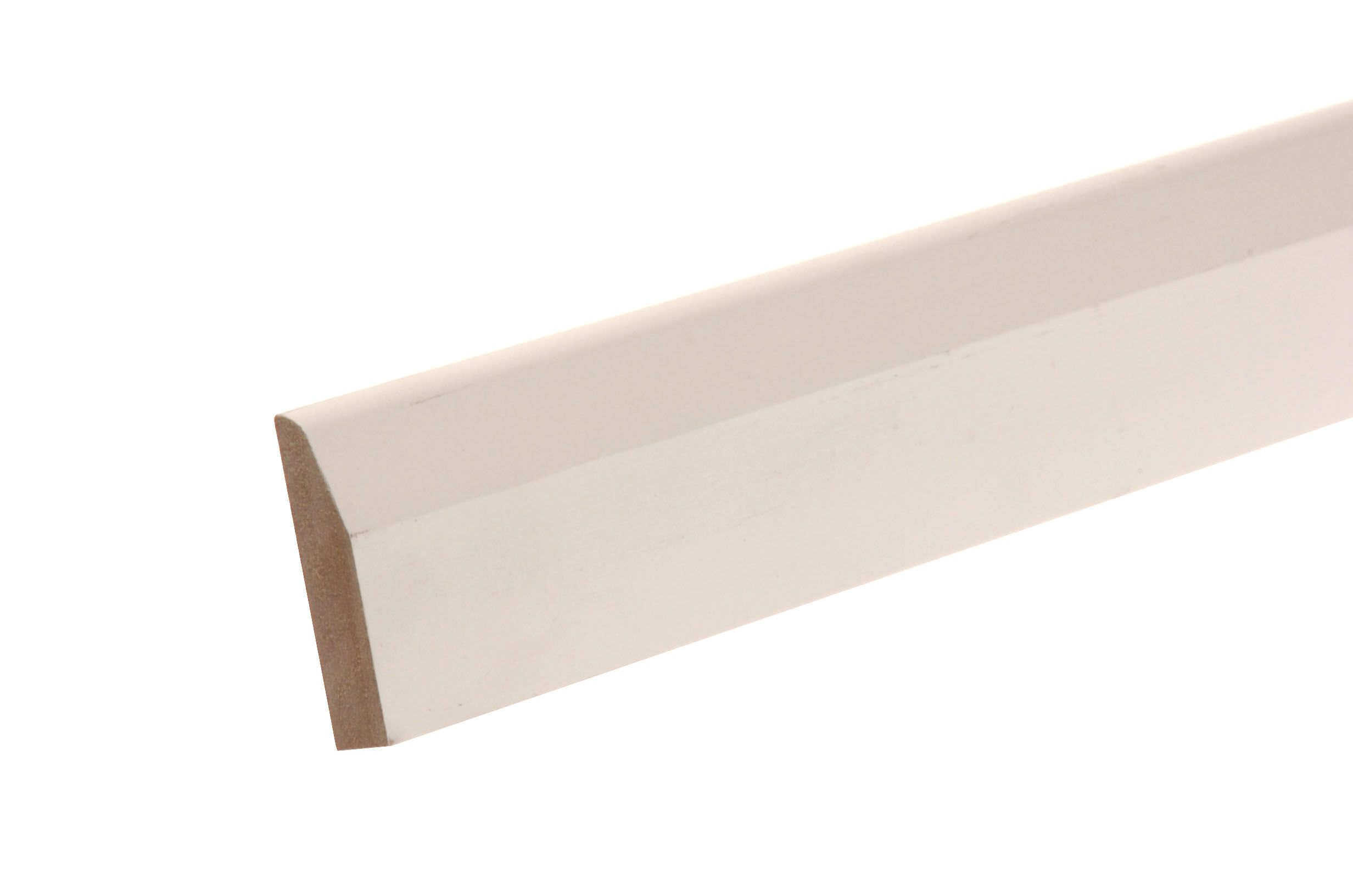 Primed White MDF Chamfered Skirting board (L)2.4m (W)69mm (T)14.5mm, Pack of 4 Price Comparisons | Compare The Build