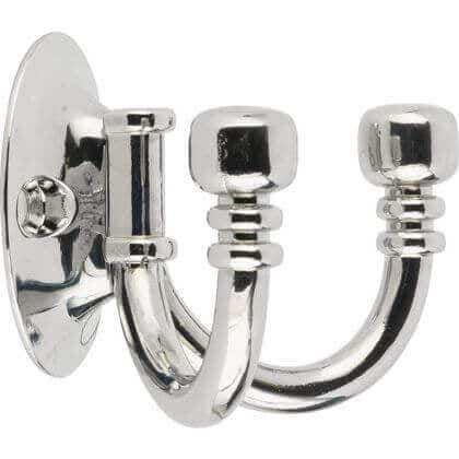 Ball End Double &#039;U&#039; Shape Robe Hook - Polished Chrome - Wall/Door Mountable - Decohooks Price Comparisons | Compare The Build