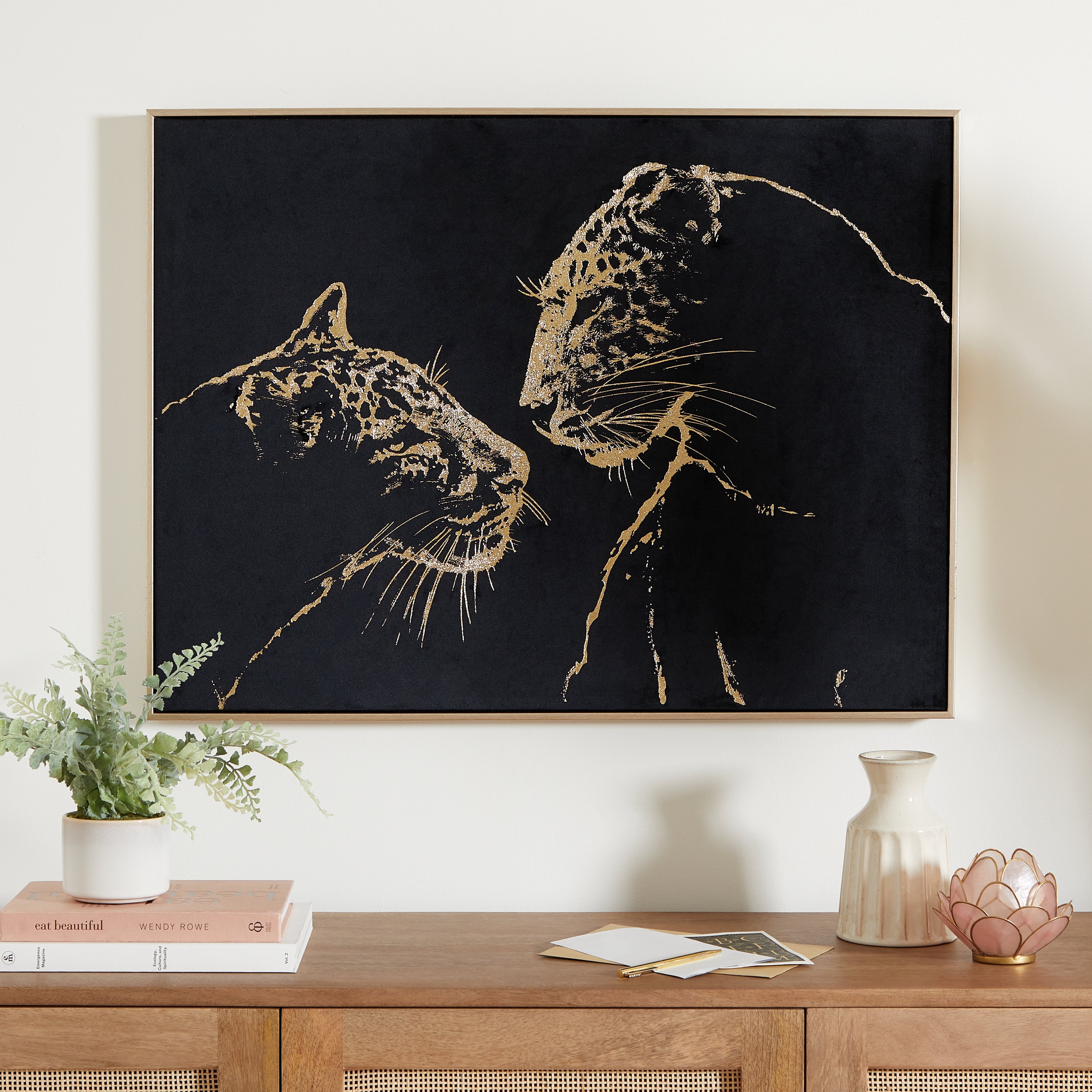 Leopard Gold Foil and Suede Canvas Black Price Comparisons | Compare The Build